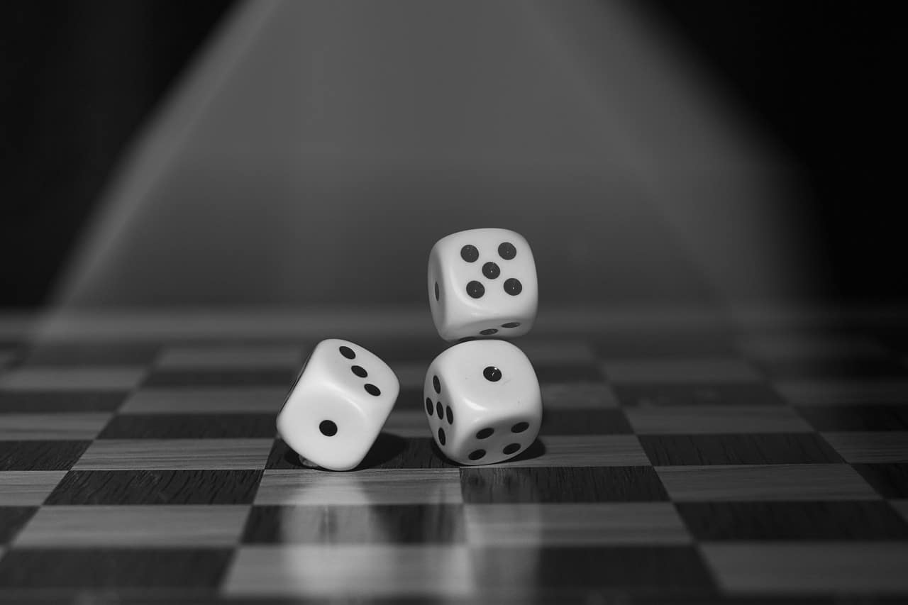 dice, game, monochrome