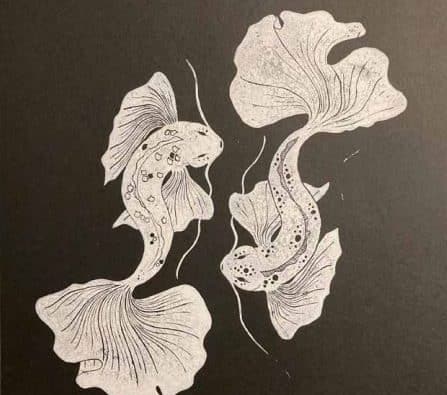 Exposition de Lou Mouronvalle - *Ode à l’ondulation * La folle dynamique des corps / Une plongée dans le monde de la linogravure 61 visuel