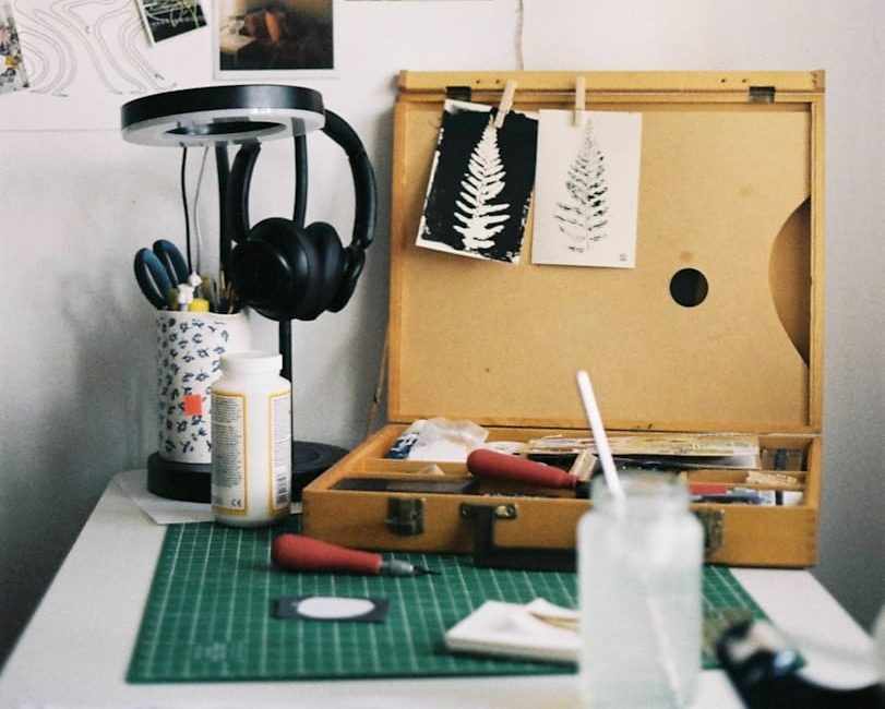 an open suitcase sitting on top of a table